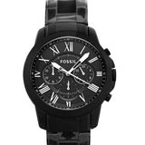 Fossil Grant Chronograph Black Dial Black Steel Strap Watch for Men - FS4832 Authentic Buy Shop Now