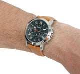 Fossil Grant Chronograph Green Dial Brown Leather Strap Watch for Men - FS4918 Authentic Buy Shop Now