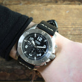 Fossil Modern Machine Chronograph Black Dial Black Leather Strap Watch for Men - FS4928 Authentic Buy Shop Now
