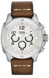 Fossil Modern Machine White Dial Brown Leather Strap Watch for Men - FS4929 Authentic Buy Shop Now