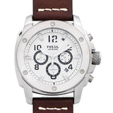 Fossil Modern Machine White Dial Brown Leather Strap Watch for Men - FS4929 Authentic Buy Shop Now
