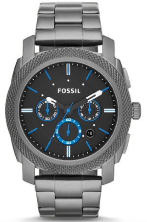 Fossil Machine Chronograph Brown Dial Grey Steel Strap Watch for Men - FS4931 Authentic Buy Shop Now