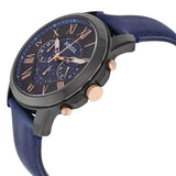 Fossil Grant Chronograph Black Dial Blue Leather Strap Watch for Men - FS5061 Authentic Buy Shop Now