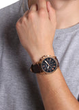 Fossil Grant Chronograph Blue Dial Brown Leather Strap Watch for Men - FS5068 Authentic Buy Shop Now