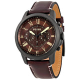Fossil Grant Chronograph Brown Dial Brown Leather Strap Watch for Men - FS5088 Authentic Buy Shop Now