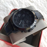 Fossil Grant Chronograph Black Dial Black Leather Strap Watch for Men - FS5132 Authentic Buy Shop Now