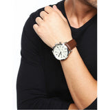 Fossil Pilot Chronograph White Dial Brown Leather Strap Watch for Men - FS5146 Authentic Buy Shop Now