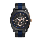 Fossil Machine Chronograph Black Dial Two Tone Steel Strap Watch for Men - FS5164 Authentic Buy Shop Now
