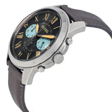 Fossil Grant Chronograph Gunmetal Grey Dial Grey Leather Strap Watch for Men - FS5183 Authentic Buy Shop Now