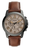 Fossil Grant Chronograph Brown Dial Brown Leather Strap Watch for Men - FS5214 Authentic Buy Shop Now