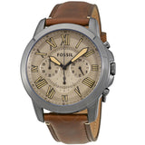 Fossil Grant Chronograph Brown Dial Brown Leather Strap Watch for Men - FS5214 Authentic Buy Shop Now