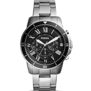 Fossil Grant Sport Chronograph Black Dial Silver Steel Strap Watch for Men - FS5236 Authentic Buy Shop Now
