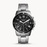 Fossil Grant Sport Chronograph Black Dial Silver Steel Strap Watch for Men - FS5236 Authentic Buy Shop Now