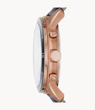 Fossil Grant Sport Chronograph Blue Dial Blue Leather Strap Watch for Men - FS5237 Authentic Buy Shop Now