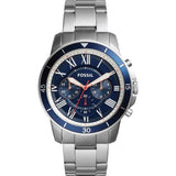 Fossil Grant Sport Chronograph Blue Dial Silver Steel Strap Watch for Men - FS5238 Authentic Buy Shop Now