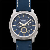Fossil Machine Chronograph Blue Dial Blue Leather Strap Watch for Men - FS5262 Authentic Buy Shop Now