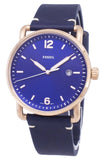 Fossil The Commuter Blue Dial Blue Leather Strap Watch for Men - FS5274 Authentic Buy Shop Now