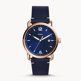 Fossil The Commuter Blue Dial Blue Leather Strap Watch for Men - FS5274 Authentic Buy Shop Now