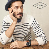Fossil Commuter Three Hand Date Black Dial Brown Leather Strap Watch for Men - FS5276 Authentic Buy Shop Now