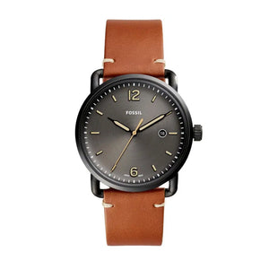 Fossil Commuter Three Hand Date Black Dial Brown Leather Strap Watch for Men - FS5276 Authentic Buy Shop Now