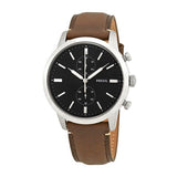 Fossil Townsman Chronograph Black Dial Brown Leather Strap Watch for Men - FS5280 Authentic Buy Shop Now