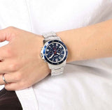 Fossil Grant Sport Chronograph Blue Dial Silver Steel Strap Watch for Men - FS5238 Authentic Buy Shop Now