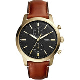 Fossil Townsman Chronograph Black Dial Brown Leather Strap Watch for Men - FS5338 Authentic Buy Shop Now