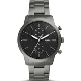 Fossil Townsman Chronograph Black Dial Silver Steel Strap Watch for Men - FS5349 Authentic Buy Shop Now