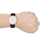 Fossil The Minimalist Slim White Dial Blue Leather Strap Watch for Men - FS5371 Authentic Buy Shop Now