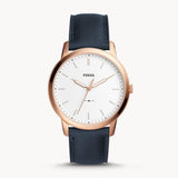 Fossil The Minimalist Slim White Dial Blue Leather Strap Watch for Men - FS5371 Authentic Buy Shop Now