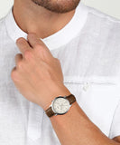 Fossil Neutra Chronograph White Dial Brown Leather Strap Watch for Men - FS5380 Authentic Buy Shop Now