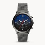 Fossil Neutra Chronograph Blue Dial Silver Mesh Bracelet Watch for Men - FS5383 Authentic Buy Shop Now