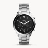 Fossil Neutra Chronograph Black Dial Silver Steel Strap Watch for Men - FS5384 Authentic Buy Shop Now