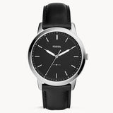 Fossil The Minimalist Three Hand Black Dial Black Leather Strap Watch for Men - FS5398 Authentic Buy Shop Now