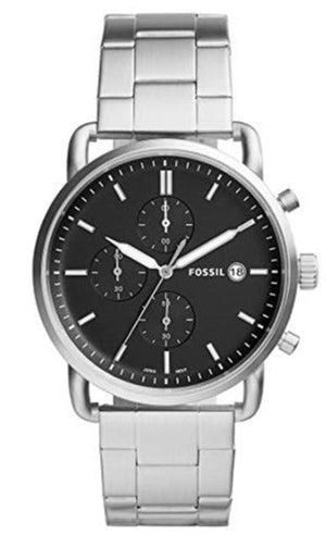 Fossil The Commuter Black Dial Silver Steel Strap Watch for Men - FS5399 Authentic Buy Shop Now