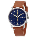 Fossil The Commuter Blue Dial Brown Leather Strap Watch for Men - FS5401 Authentic Buy Shop Now