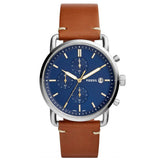 Fossil The Commuter Blue Dial Brown Leather Strap Watch for Men - FS5401 Authentic Buy Shop Now