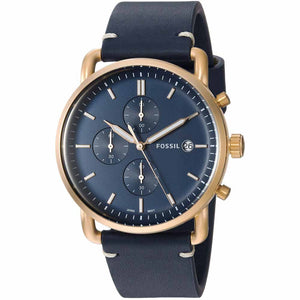 Fossil The Commuter Blue Dial Blue Leather Strap Watch for Men - FS5404 Authentic Buy Shop Now