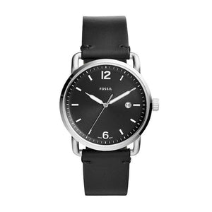 Fossil The Commuter Black Dial Black Leather Strap Watch for Men - FS5406 Authentic Buy Shop Now