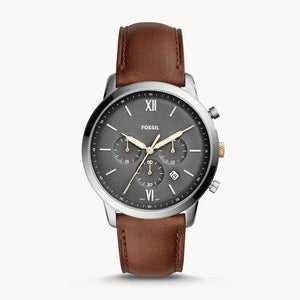 Fossil Neutra Chronograph Black Dial Brown Leather Strap Watch for Men - FS5408 Authentic Buy Shop Now