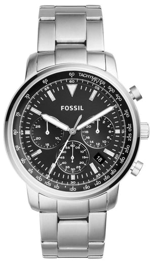 Fossil Goodwin Chronograph Black Dial Silver Steel Strap Watch for Men - FS5412 Authentic Buy Shop Now