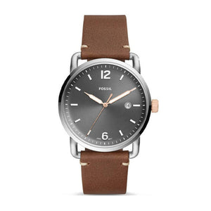 Fossil Commuter Grey Dial Brown Leather Strap Watch for Men - FS5417 Authentic Buy Shop Now