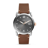Fossil Commuter Grey Dial Brown Leather Strap Watch for Men - FS5417 Authentic Buy Shop Now
