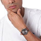 Fossil The Minimalist 3H Grey Dial Brown Leather Strap Watch for Men - FS5479 Authentic Buy Shop Now
