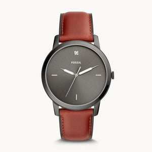 Fossil The Minimalist 3H Grey Dial Brown Leather Strap Watch for Men - FS5479 Authentic Buy Shop Now