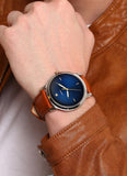 Fossil The Minimalist 3H Blue Dial Brown Leather Strap Watch for Men - FS5499 Authentic Buy Shop Now