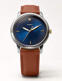 Fossil The Minimalist 3H Blue Dial Brown Leather Strap Watch for Men - FS5499 Authentic Buy Shop Now