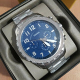 Fossil Bowman Chronograph Blue Dial Silver Steel Strap Watch for Men - FS5604 Authentic Buy Shop Now