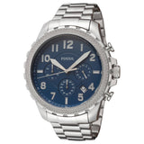 Fossil Bowman Chronograph Blue Dial Silver Steel Strap Watch for Men - FS5604 Authentic Buy Shop Now