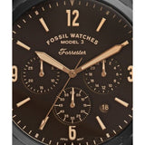Fossil Forrester Chronograph Black Dial Brown Leather Strap Watch for Men - FS5608 Authentic Buy Shop Now